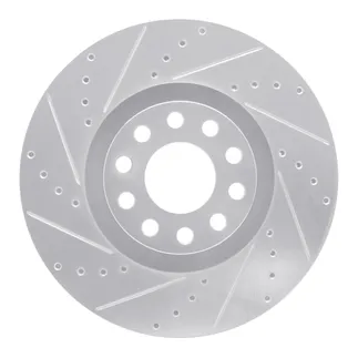 R1 Concepts EDZ-73019L Brake Rotor Drilled and Slotted Silver